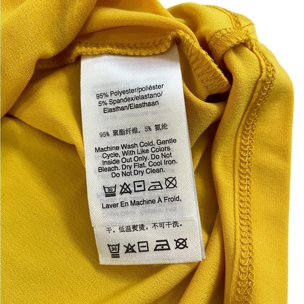 DKNY Women Yellow Long Sleeve Top Size Medium - Picture 4 of 6